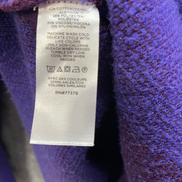 Ann Taylor Windowpane Jacquard knit pullover Sweater Womens Size Medium - Picture 9 of 10